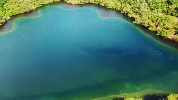 Orang Berenang Danau Garam Yang Terletak Pulau Karibia Trinidad Dan — Stok Video