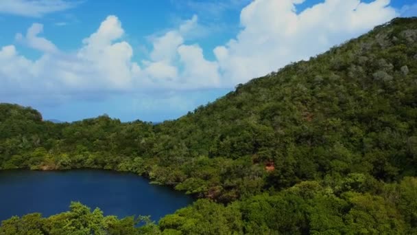 Vista Aérea Incrível Lago Salgado Localizado Caribe — Vídeo de Stock