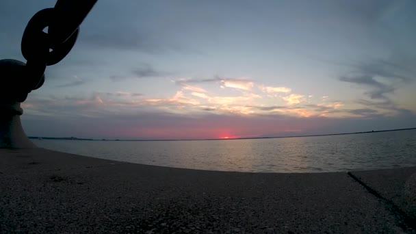 Tramonto Mozzafiato Sulla Riva Sud Del Lago Erie Cleveland Ohio — Video Stock