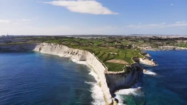 Drone Hyperlapse Video Malta Marsaskala Area Munxar Path Winter 2019 — Vídeo de stock