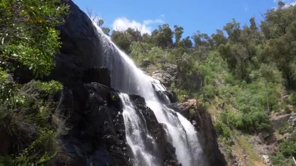 美しいオーストラリアの荒野の滝をカスケードダウン水 — ストック動画