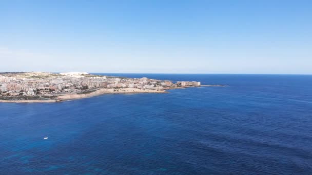 Flygdrönare Video Från Malta Marsaskala Område Från Munxar Path Vintern — Stockvideo