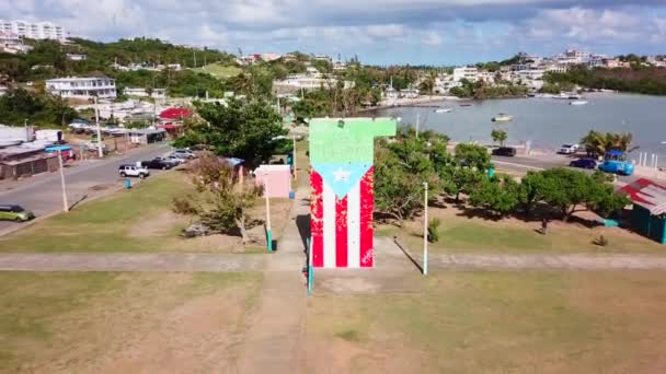 Las Croabas Pequeno Parque Vila Piscatória Fajardo Porto Rico — Vídeo de Stock