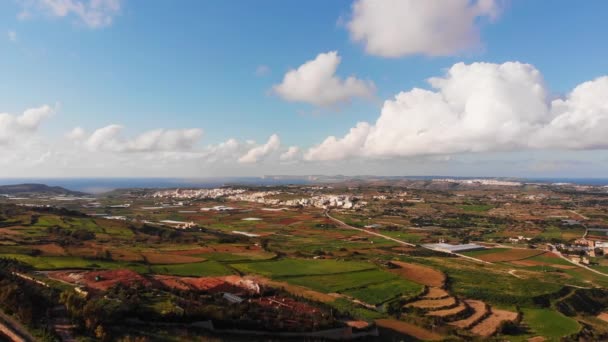 Aerial Drone Video Malta Dwerja Inner Area Island Winter 2019 — Stock Video