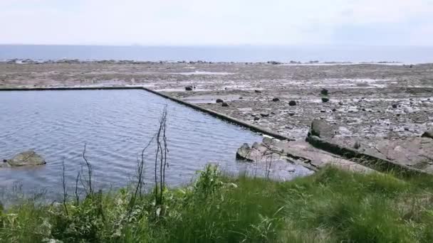 在苏格兰圣莫南岛 大海在低潮时填满了游泳池 — 图库视频影像