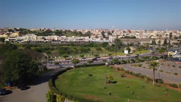 Vue Panoramique Vieille Ville Médina Meknès Avec Circulation Automobile — Video