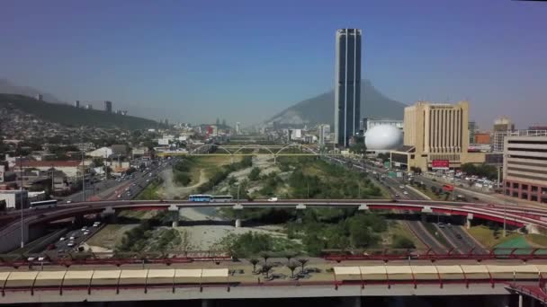 Vista Aérea Del Río Santa Catalina Monterrey — Vídeo de stock