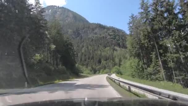 Avusturya Tirol Deki Dağ Yollarında Sürüş — Stok video