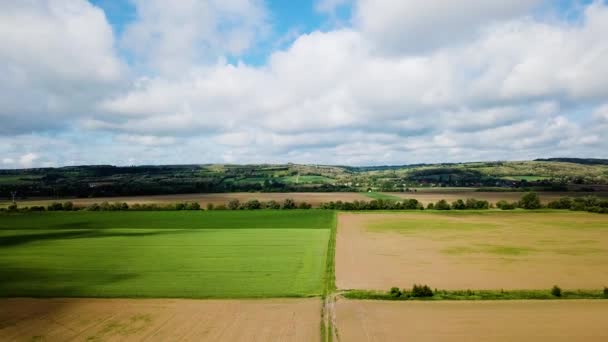 Paysage Aérien Plan Ascendant Nuageux Lumineux Ombragé Vue Sur Les — Video