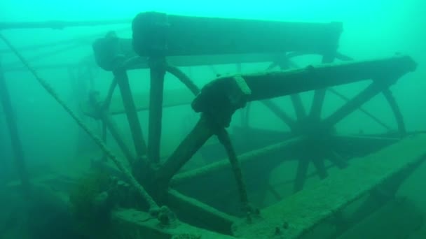 Das Schaufelrad Des Goldgräberschiffs Goddard — Stockvideo