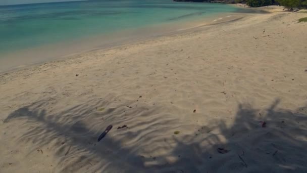 Vit Sandstrand För Avkoppling Den Karibiska Grenada — Stockvideo