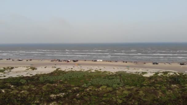 Poêle Modérée Gauche Des Dunes Plage Jetée Images Aériennes Jetée — Video