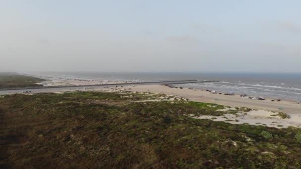 Volando Directamente Hacia Playa Embarcadero Imágenes Aéreas Del Jetty North — Vídeos de Stock