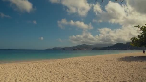 Čas Lapse Úžasné Pláže Grenadě Osobou Která Používá Stroj Hledání — Stock video