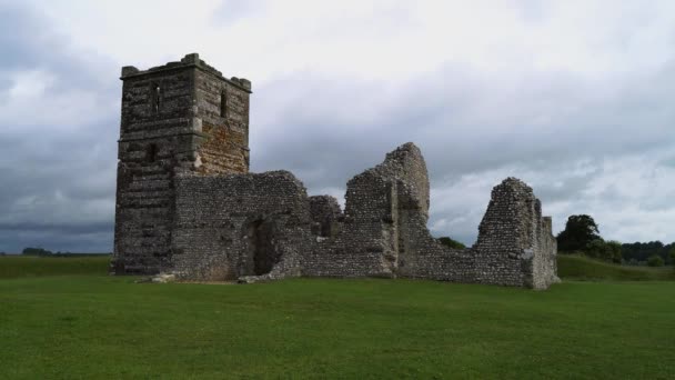 Biserica Knowlton Dorset Anglia Pas Timp — Videoclip de stoc