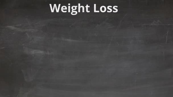 Gewichtsverlust Tortendiagramm Erklärer Handgeschrieben Auf Der Tafel — Stockvideo