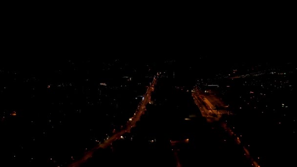 Drone Shot Des Rues Goettingen Nuit Basse Saxe Allemagne Europe — Video