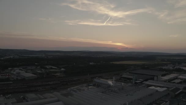 Sunset Lower Saxony Almanya Avrupa Gttingen Endüstrisinin Nsansız Hava Aracı — Stok video