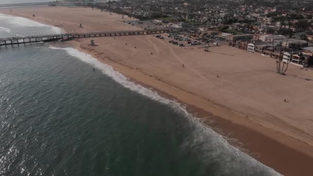 2019 Seal Beach Rıhtımı Nın Hava Perspektifi — Stok video