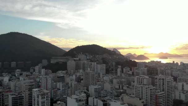 Vista Aérea Del Barrio Ipanema Río Janeiro Mirando Hacia Amanecer — Vídeo de stock