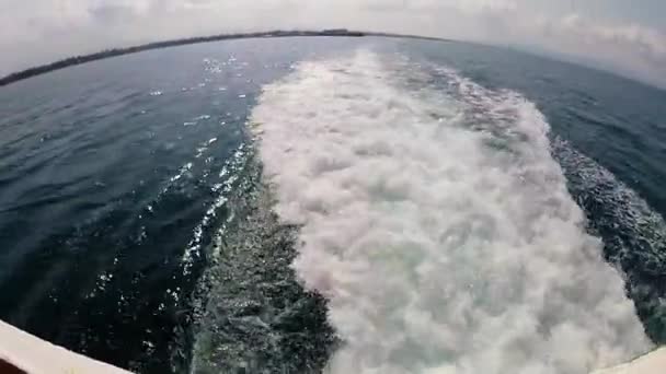 Wake Created Ferry Boat Has Left Port Hilongos Leyte Philippines — Stock Video