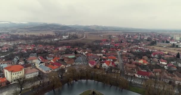 Hacia Atrás Revelan Tirón Fortaleza Fagaras Condado Brasov Rumania — Vídeo de stock