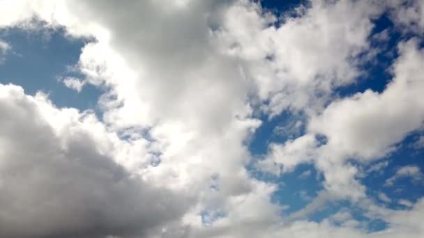 Cumulus Chmury Błękitnym Niebie Strumień Forma Zachmurzenie Czas Upływa — Wideo stockowe