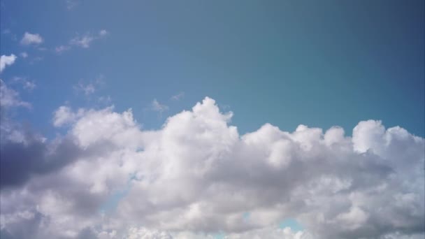 Nuvens Inchadas Movem Através Céu Verão Sem Horizonte Lapso Tempo — Vídeo de Stock