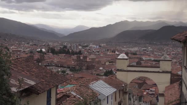 Hermosa Vista Sobre Paisaje Urbano Cusco Los Andes Perú — Vídeos de Stock