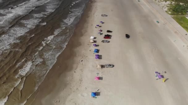 Úhlový Výhled Oceán Pláž Bez Panoramatu Pohybující Směrem Vodě Přes — Stock video