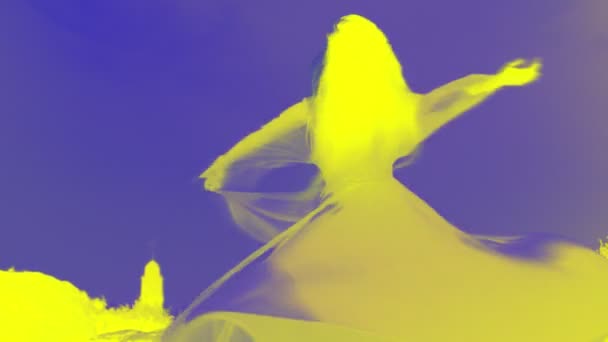 Danza Círculo Sufí Púrpura Amarillo — Vídeo de stock