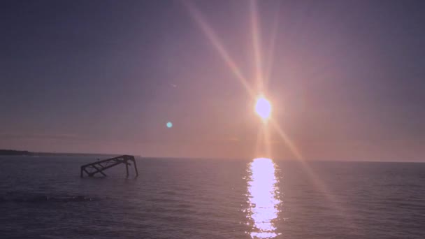 Una Darsena Sommersa Nel Lago Erie Che Stata Superata Dalle — Video Stock