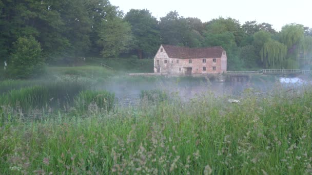 Sturminster Newton Mill Dorset Anglie Časné Ráno Řece Stour — Stock video