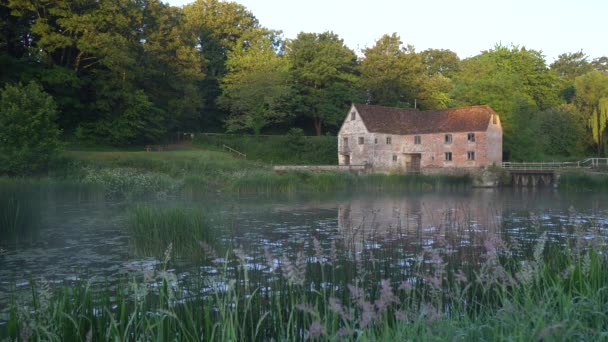 Sturminster Newton Mill Dorset Anglie Časné Ráno Řece Stour — Stock video