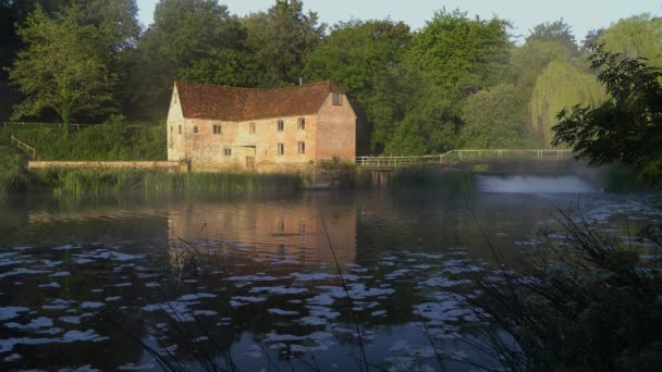 Sturminster Newton Mill Dorset Anglia Wczesny Ranek Nad Rzeką Stour — Wideo stockowe