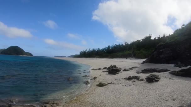 Prázdná Tropická Pláž Keramských Ostrovech Okinawa Japonsko Ale Stejně Oční — Stock video