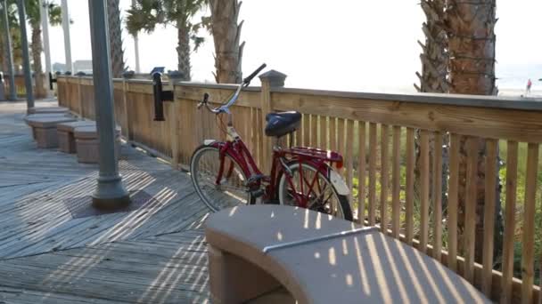 Liscio Colpo Bici Sul Lungomare Myrtle Beach — Video Stock