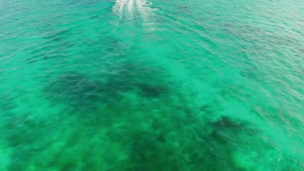 Rychlostní Člun Křišťálově Čistých Vodách Ostrova Carriacou Grenada — Stock video