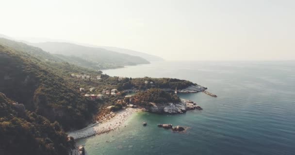 Drone Shot Damouchari Beach Pelion Greece — 图库视频影像