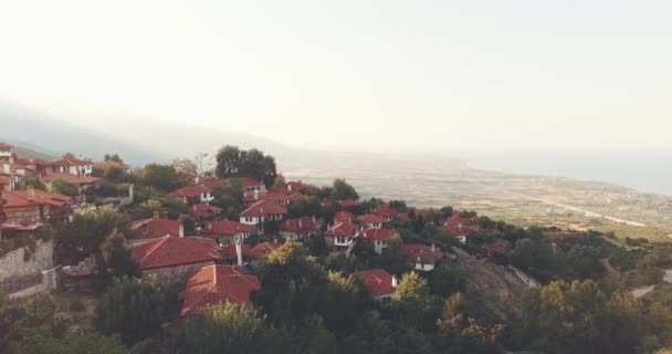 Ορεινό Χωριό Υπέροχη Θέα Στην Ελλάδα — Αρχείο Βίντεο