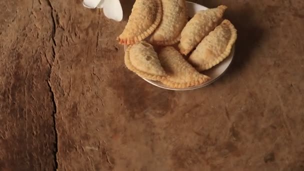 Diwali Sweet Salty Snacks Food Items Maharashtra India — Stock Video