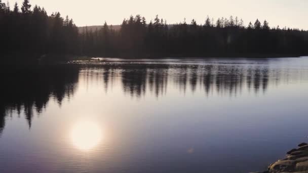 Dojmy Odertálního Jezera Při Západu Slunce — Stock video