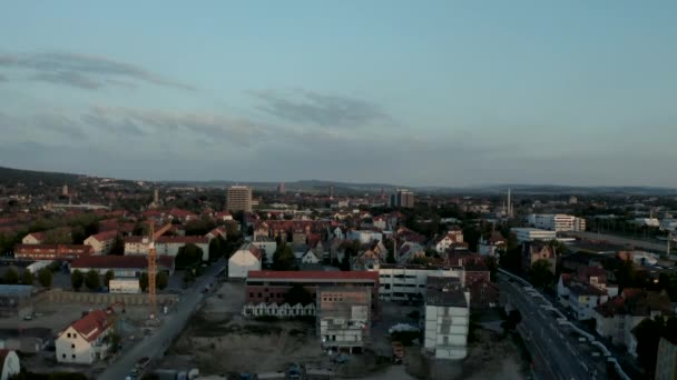 Widoki Powietrza Panoramę Goettingen Zachodzie Słońca — Wideo stockowe