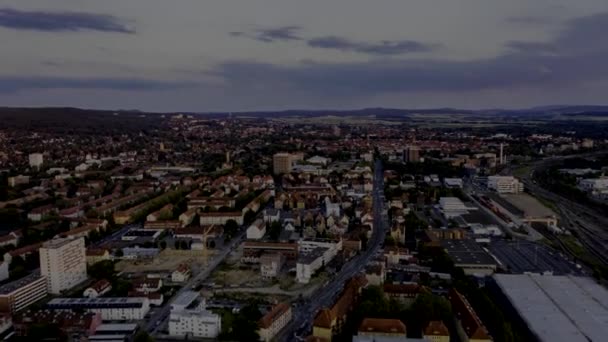 Drone Widok Lotu Ptaka Goettingen Zachodzie Słońca — Wideo stockowe
