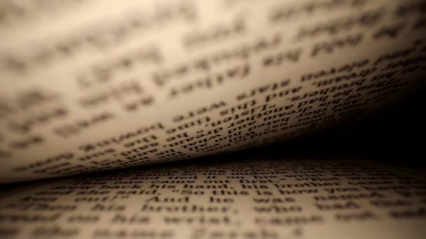 Натискання Лінзи Книжковий Центр Сторінки Слова Перегляду Очей Сторінок Діагональний — стокове відео