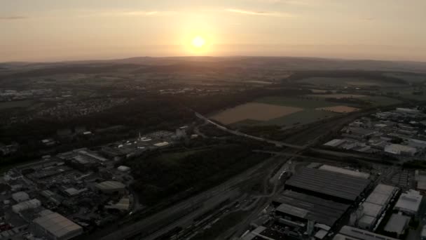 Drohnenschuss Auf Industriegebiet Göttingen — Stockvideo