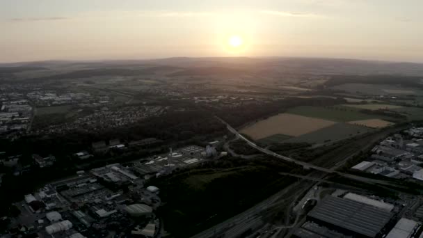 Drone Shot Goettingen Vid Solnedgången — Stockvideo