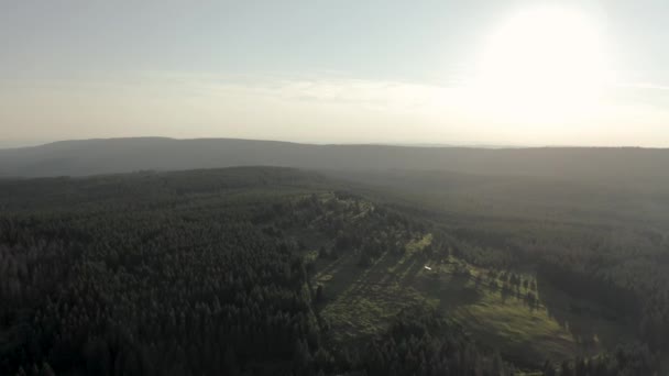 Gün Batımında Harz Ulusal Parkı Nın Manzaralı Insansız Hava Aracı — Stok video
