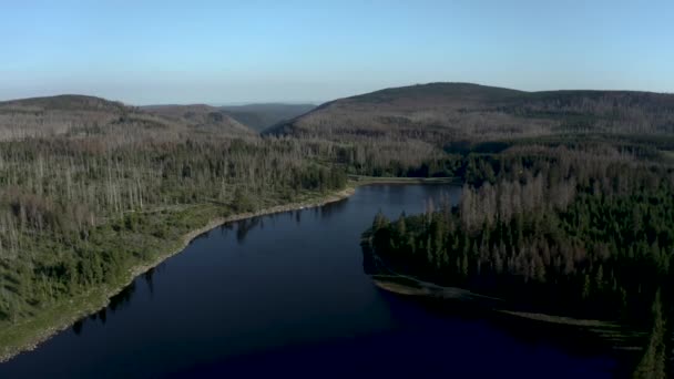 Vista Panoramica Alta Quota Dell Odertal Nella Foresta Nazionale Harz — Video Stock