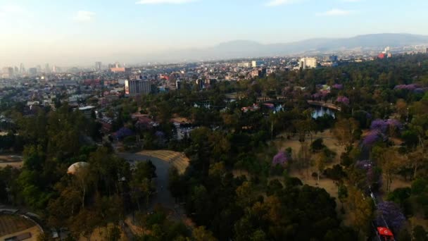 Haze Cidade Mexio Imagens Aéreas Tiradas Desde Parque Chapultepec — Vídeo de Stock